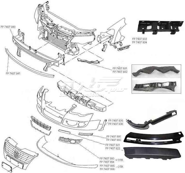 Comprar FP7407933 FPS Guía del parachoques delantero izquierda