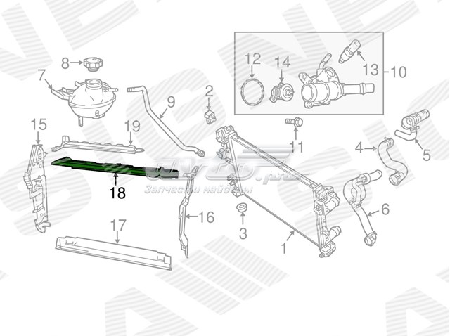 PCR33311AU Signeda deflector de aire, radiador, superior