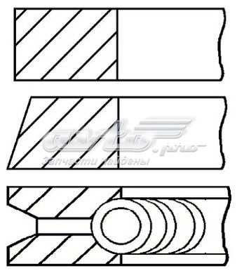 Aros de pistón para 1 cilindro, STD 0828670000 Goetze