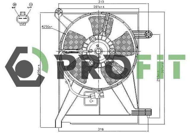 Ventilador (rodete +motor) aire acondicionado con electromotor completo PROFIT 18500024