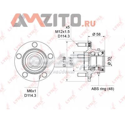 WH1228 Lynxauto cubo de rueda trasero