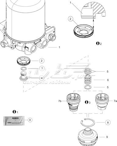 Juego de reparación del separador de humedad (camión) 4324259222 Wabco