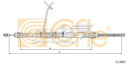 11.5667 Cofle cable de freno de mano trasero izquierdo