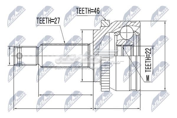 NPZ-KA-308 NTY junta homocinética exterior delantera