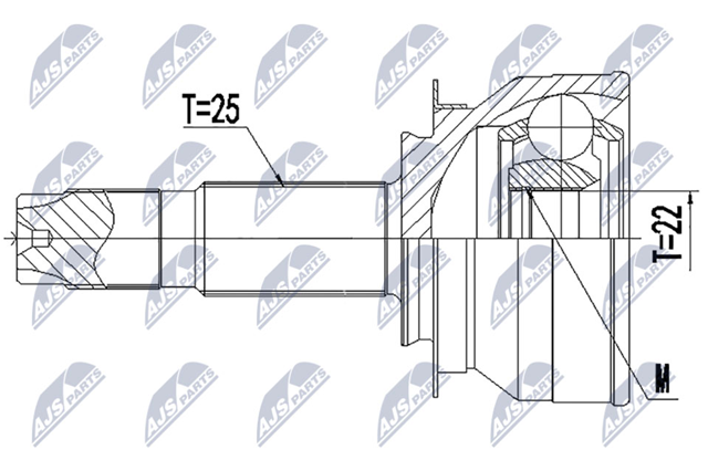 NPZ-CH-040 NTY junta homocinética exterior delantera