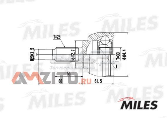 GA20401 Miles junta homocinética exterior delantera