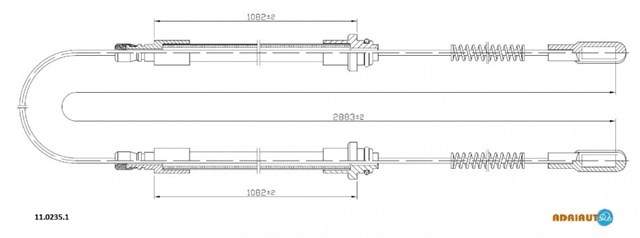 1102351 Adriauto cable de freno de mano delantero