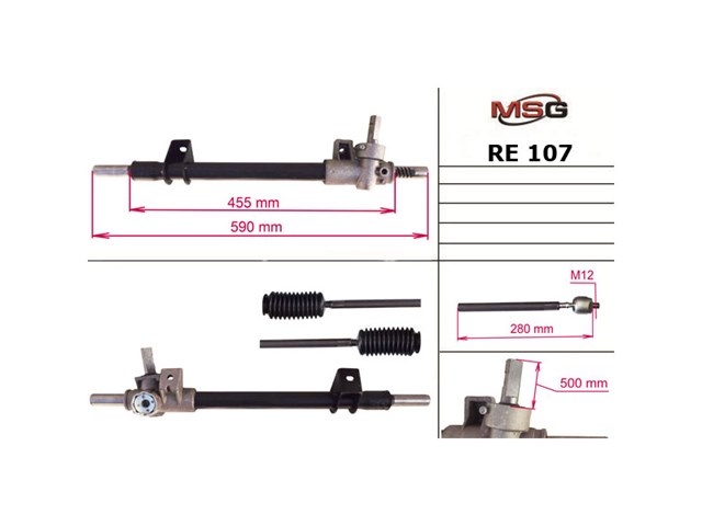 RE107 MSG Cremallera caja de direccion