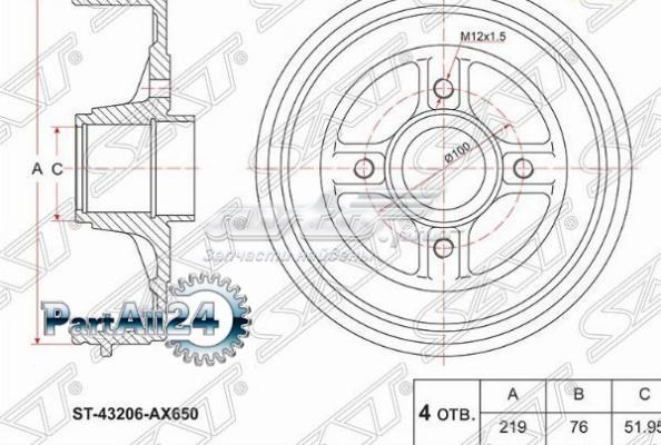 ST43206AX650 SAT freno de tambor trasero