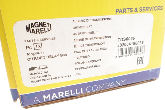 302004190036 Magneti Marelli árbol de transmisión delantero derecho