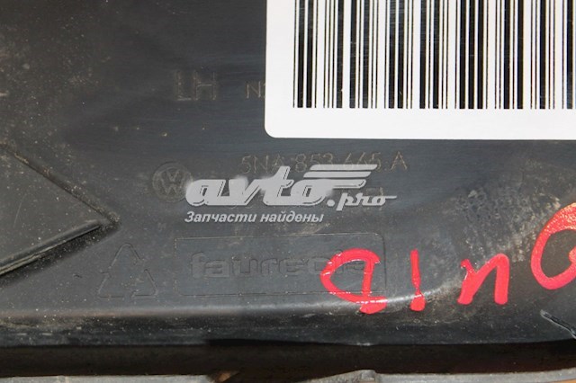 Rejilla superior izquierda del parachoques delantero 5NA8536659B9 VAG