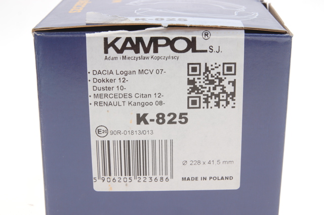Pastillas de freno traseras K825 Kampol