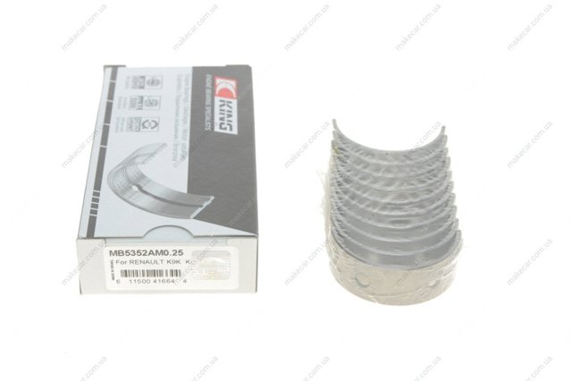 MB5352AM0.25 King juego de cojinetes de cigüeñal, cota de reparación +0,25 mm