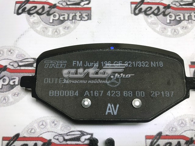Pastillas traseras de freno Mercedes A0004204002 precio, desde 48,99 EUR