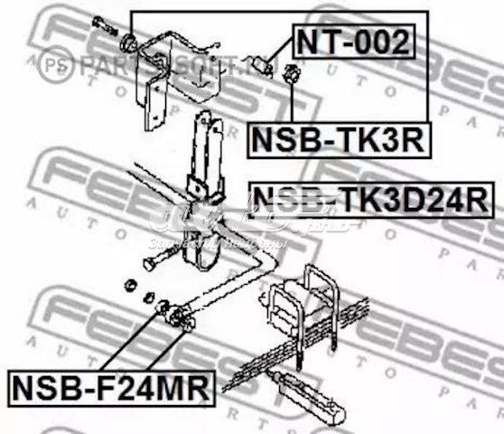 Silentblock de ballesta delantera FEBEST NT002