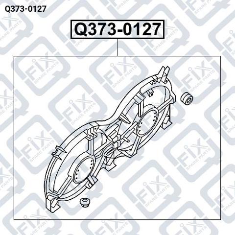 Q373-0127 Q-fix difusor de radiador, ventilador de refrigeración, condensador del aire acondicionado, completo con motor y rodete