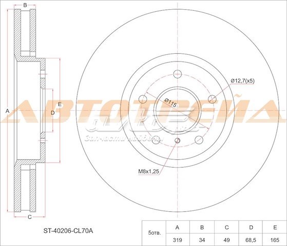 ST40206CL70A SAT freno de disco delantero