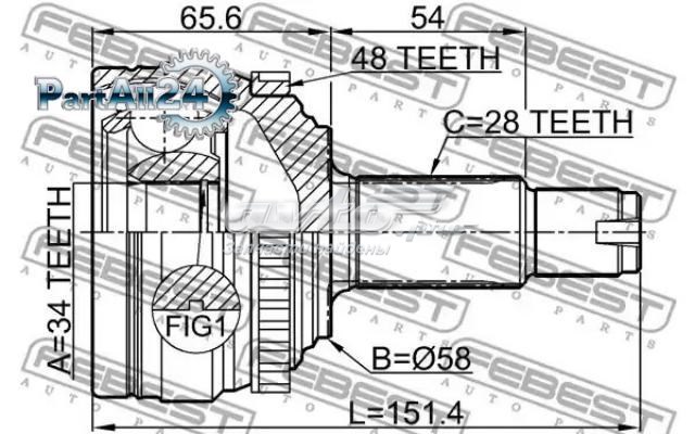 Junta homocinética exterior delantera derecha 4130034400 Ssang Yong