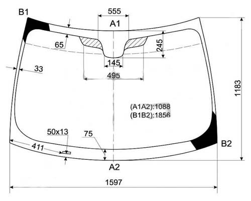 GS 2032 D11-P Pilkington parabrisas