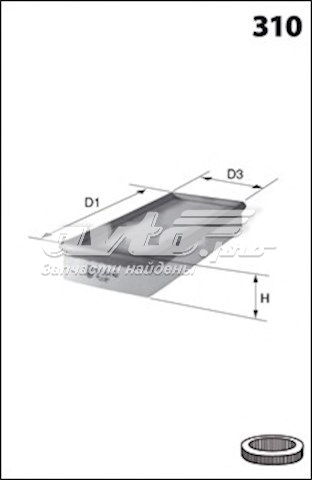 Filtro de aire MECAFILTER ELP3972