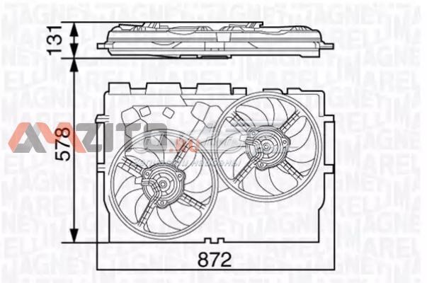 69422583010 Magneti Marelli difusor de radiador, ventilador de refrigeración, condensador del aire acondicionado, completo con motor y rodete