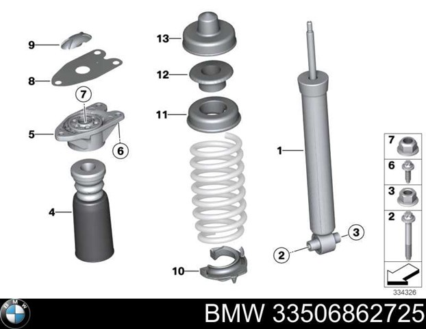 33506862725 BMW soporte amortiguador trasero