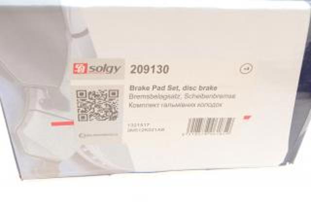 Pastillas de freno 209130 Solgy