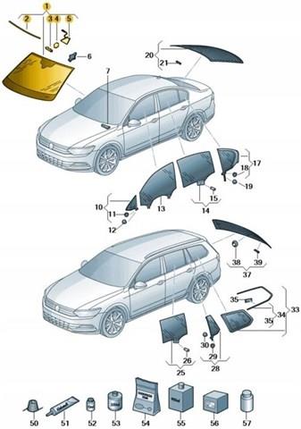 3G0845011BBNVB VAG Parabrisas delantero 