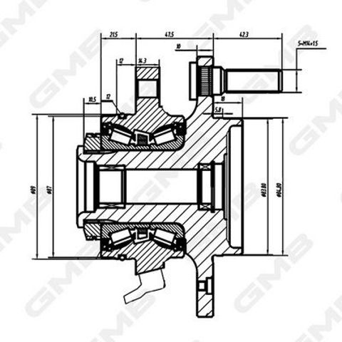 Cubo de rueda delantero GMB GH34900A