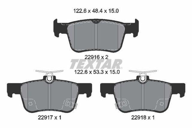 2291601 Textar pastillas de freno traseras