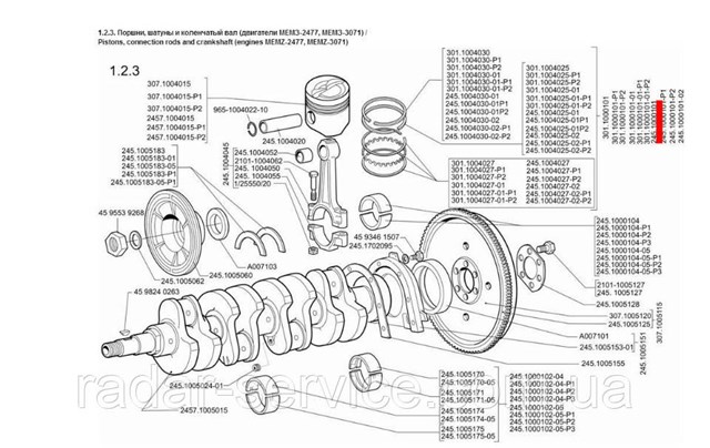 Juego de anillos de pistón, motor, STD ЗАЗ СЛАВУТА 1103 