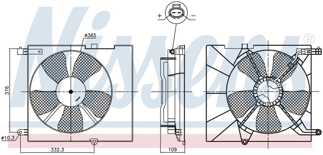 85746 Nissens difusor de radiador, ventilador de refrigeración, condensador del aire acondicionado, completo con motor y rodete