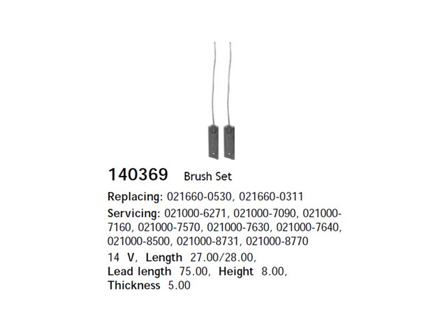 Comprar 140367 Cargo Escobillas alternador