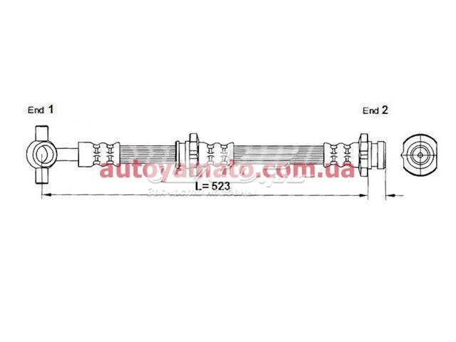 FT0130 K&K tubo flexible de frenos delantero derecho