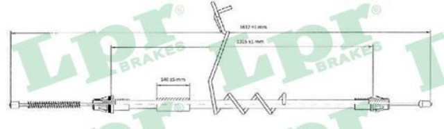 C0294B LPR cable de freno de mano trasero izquierdo