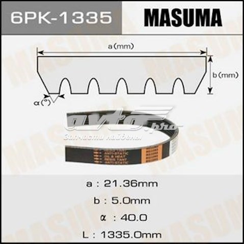 6PK1335 Masuma correa trapezoidal