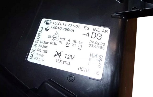 Faro derecho 260102899R Renault (RVI)