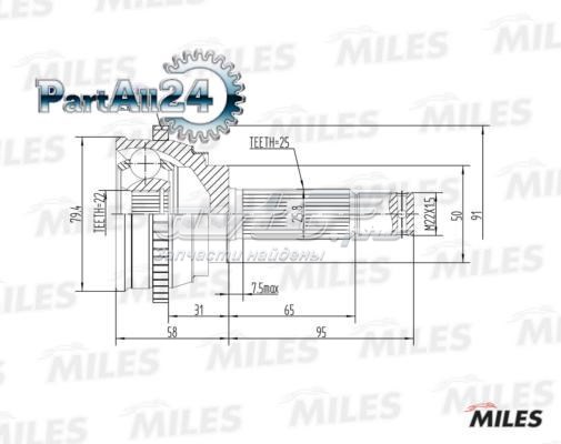 GA20161 Miles junta homocinética exterior delantera