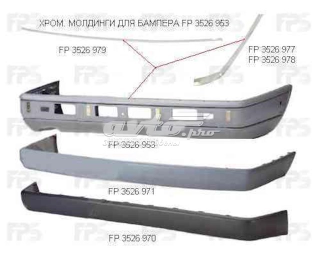 Comprar FP3526979P FPS Embellecedor central del parachoques trasero