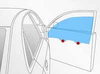 Luna de puerta del pasajero delantero para Volkswagen Caddy (9U7)