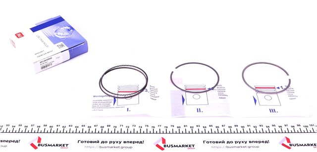 120010007300 NE/NPR Juego de anillos de pistón para 1 cilindro, STD