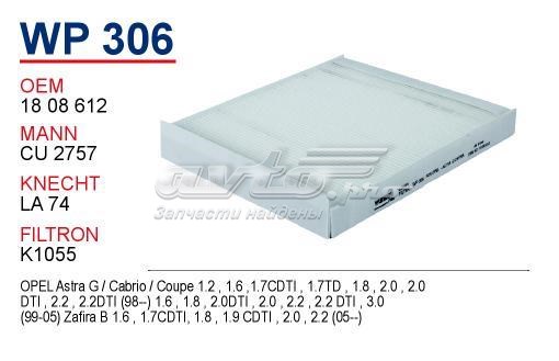 Filtro de cabina Wunder WP306 precio, desde 6,78 EUR