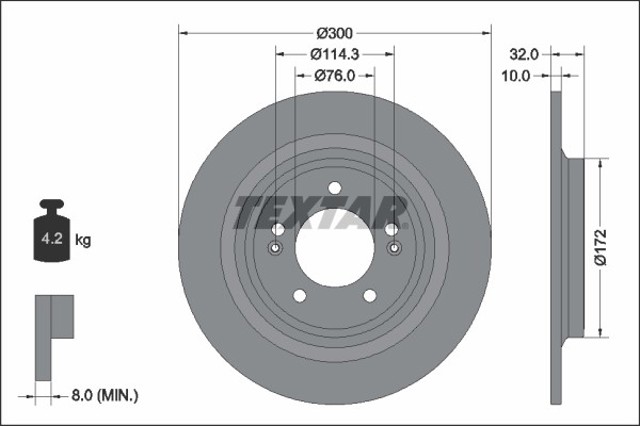 92337203 Textar disco de freno trasero