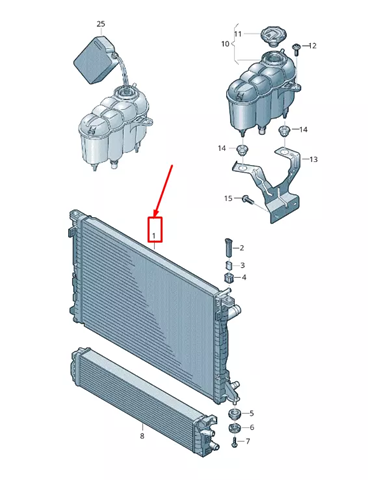 80A121251D Market (OEM) radiador refrigeración del motor