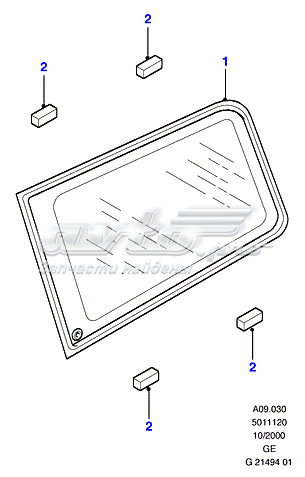 Ventanilla costado superior izquierda (lado maletero) Ford Mondeo 3 (B5Y)