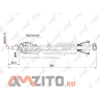 CD6705 Lynxauto árbol de transmisión delantero izquierdo