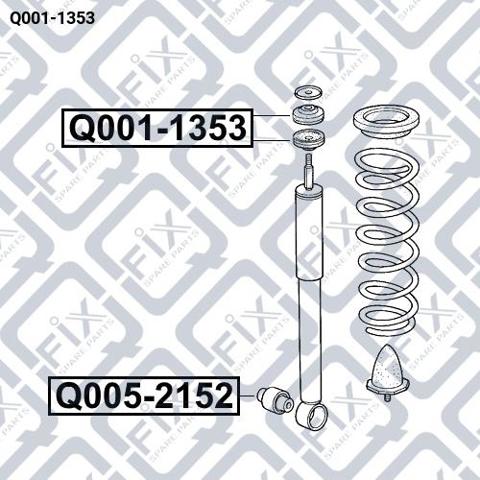 Q0011353 Q-fix Buje de vástago de amortiguador trasero
