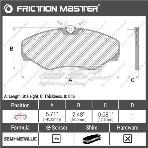 Pastillas de freno delanteras FRICTION MASTER MKD1500