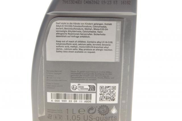 Aceite de motor 000989330911ABDE Mercedes