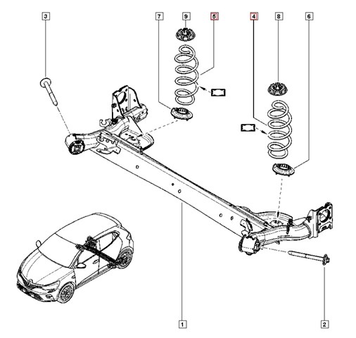 Muelle trasero para Renault Clio V B7